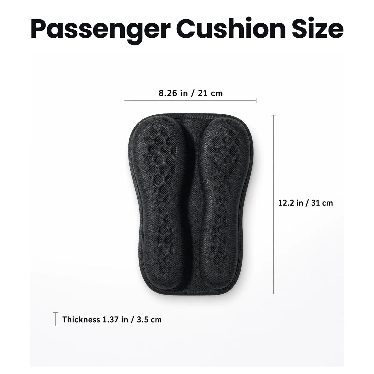 Brantworth gel passenger cushion — Passenger Cushion Size